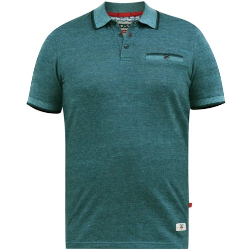 D555 – Strukturiertes Poloshirt mit Jacquard-Kragen, Troy, Blaugrün